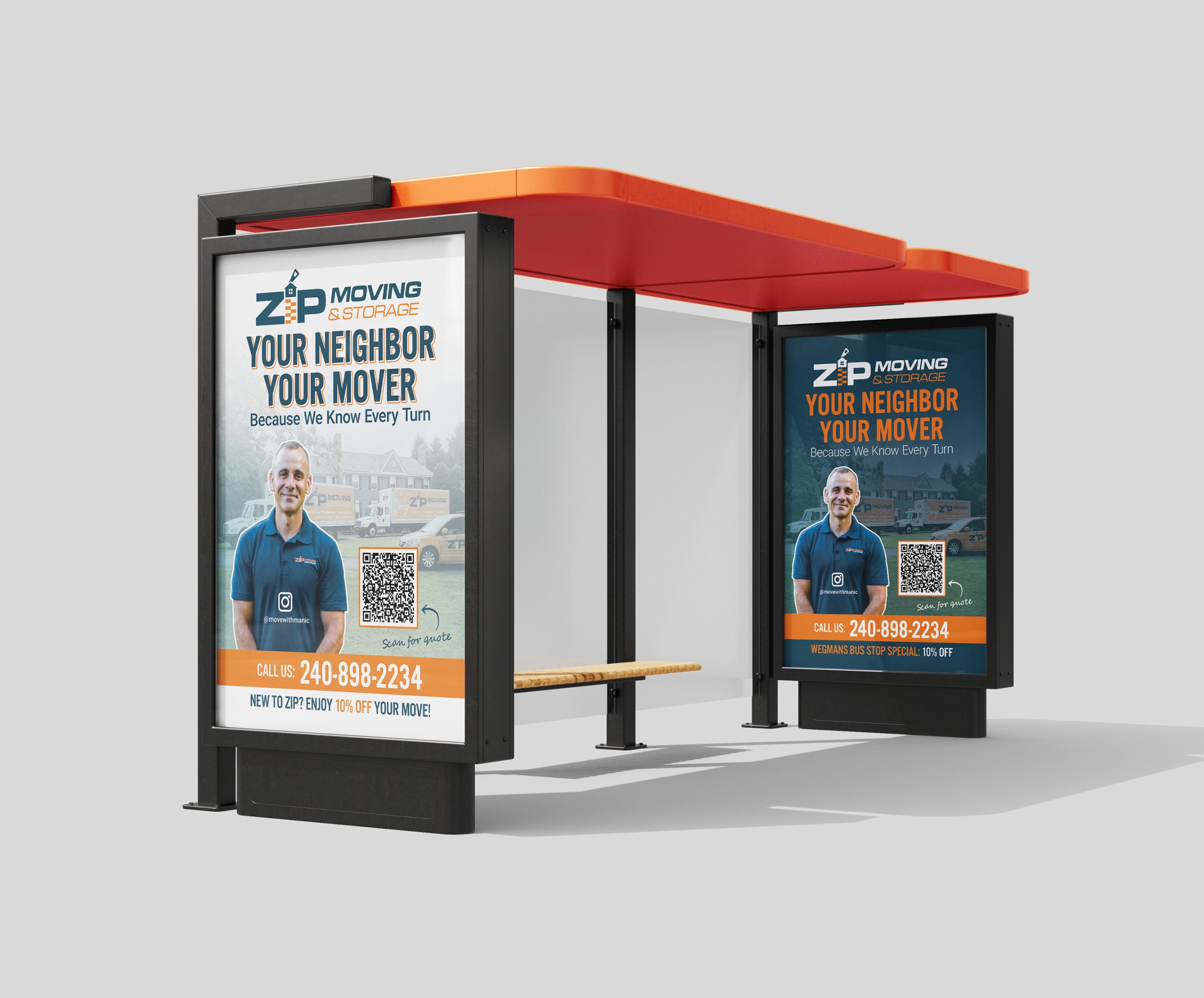 ZIP Moving & Storage Bus Sign